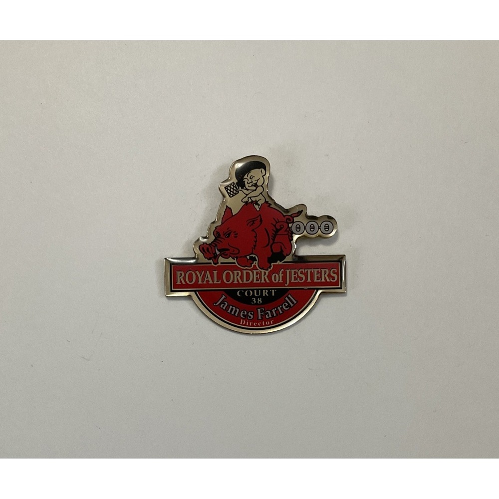 Vtg Royal Order Of Jesters Court 38 Director James Farrell Hat Pin Lapel Pinback